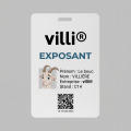 Badge lanyard 120 x 80mm Blanc