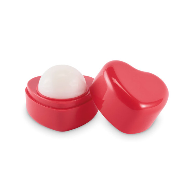 Baume à lèvres vegan en coeur Rouge