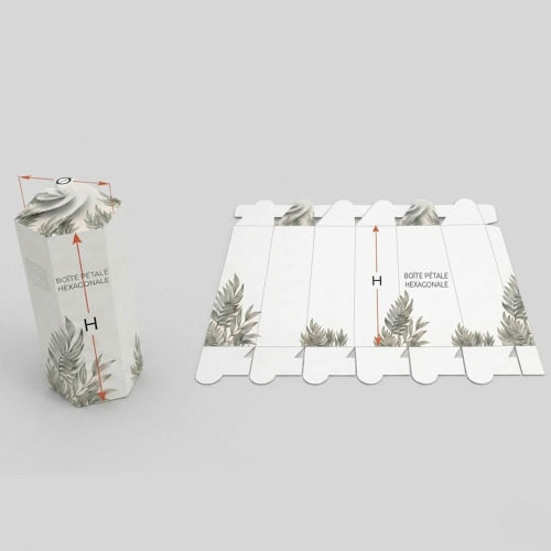 Boîte pétales hexagonale