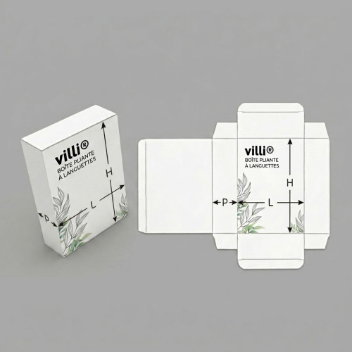 Boîte pliante à languettes