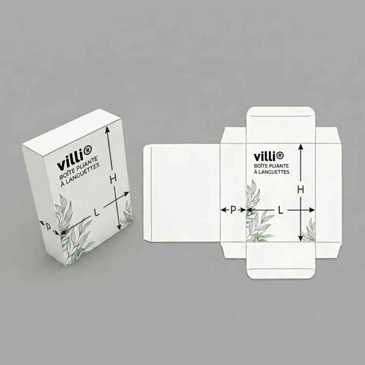 Bo&icirc;te pliante &agrave; languettes
