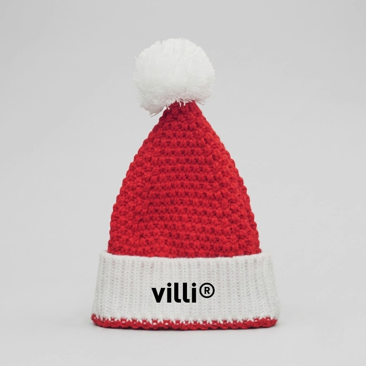 Bonnet de No&euml;l en tricot Rouge