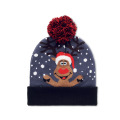 Bonnet de No&euml;l tricot&eacute; avec LED Bleu