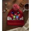 Bonnet de No&euml;l tricot&eacute; avec LED Rouge