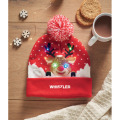 Bonnet de No&euml;l tricot&eacute; avec LED Rouge