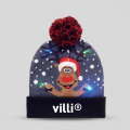 Bonnet de No&euml;l tricot&eacute; avec LED Bleu