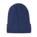 Bonnet tricot&eacute; avec revers Bleu