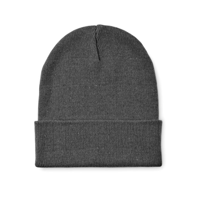 Bonnet tricot&eacute; avec revers Gris Pierre