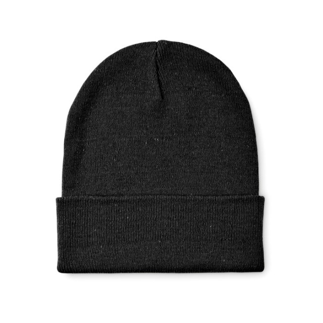 Bonnet tricoté avec revers Noir
