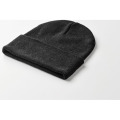 Bonnet tricot&eacute; avec revers Noir