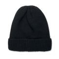Bonnet tricot&eacute; avec revers Noir