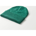 Bonnet tricot&eacute; avec revers Vert Fonc&eacute;