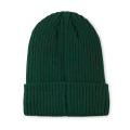 Bonnet tricot&eacute; avec revers Vert Fonc&eacute;