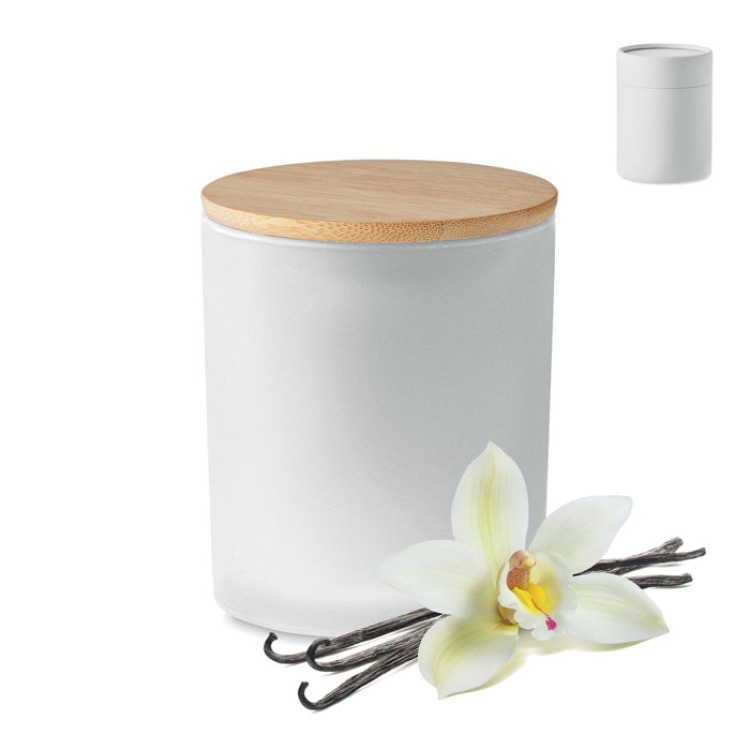 Bougie en cire v&eacute;g&eacute;tale 200 gr Blanc