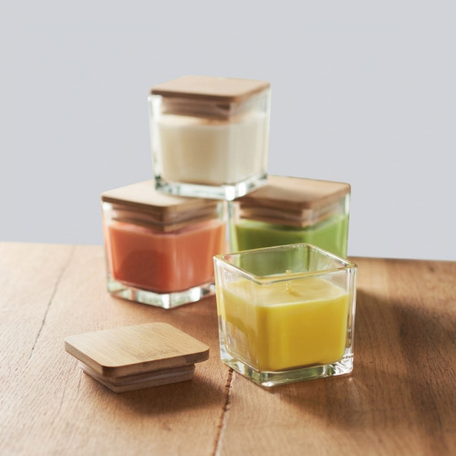 Bougie parfumée carrée 50g  Vanille Citron Orange Pomme