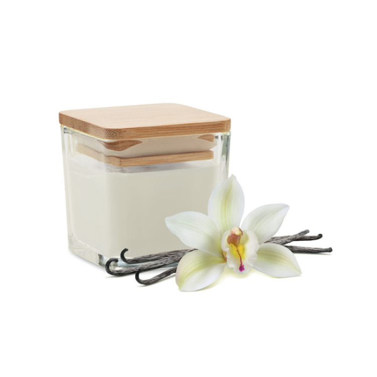 Bougie parfum&eacute;e carr&eacute;e 50gr Blanc