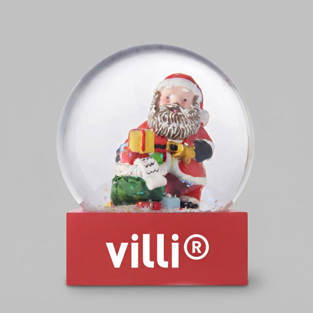 Boule à neige en verre Rouge