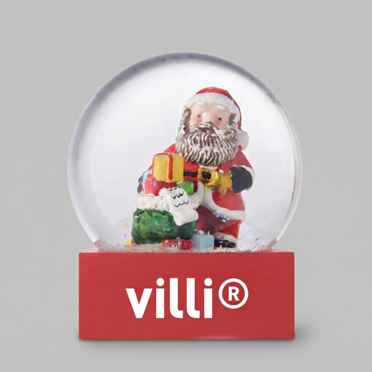 Boule &agrave; neige en verre Rouge