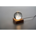 Boule de No&euml;l verre avec LED Bois