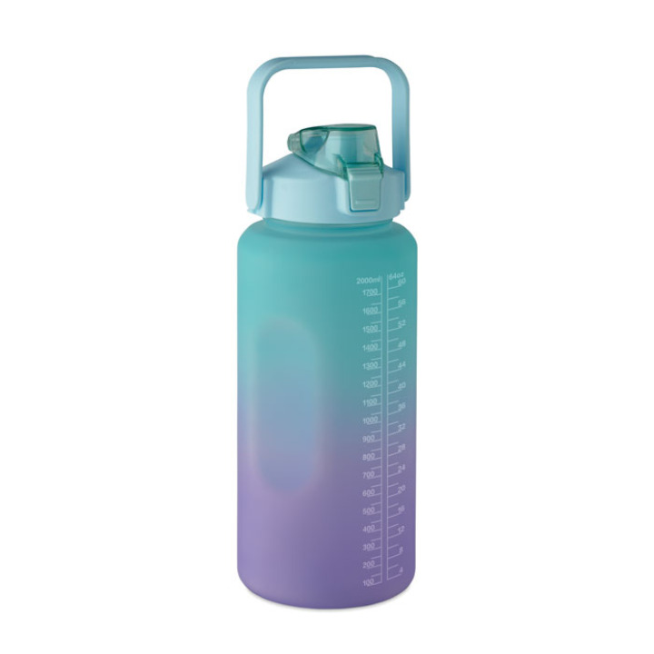Bouteille deau RPET 2L Turquoise