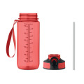 Bouteille de sport 700ml Rouge Transparent