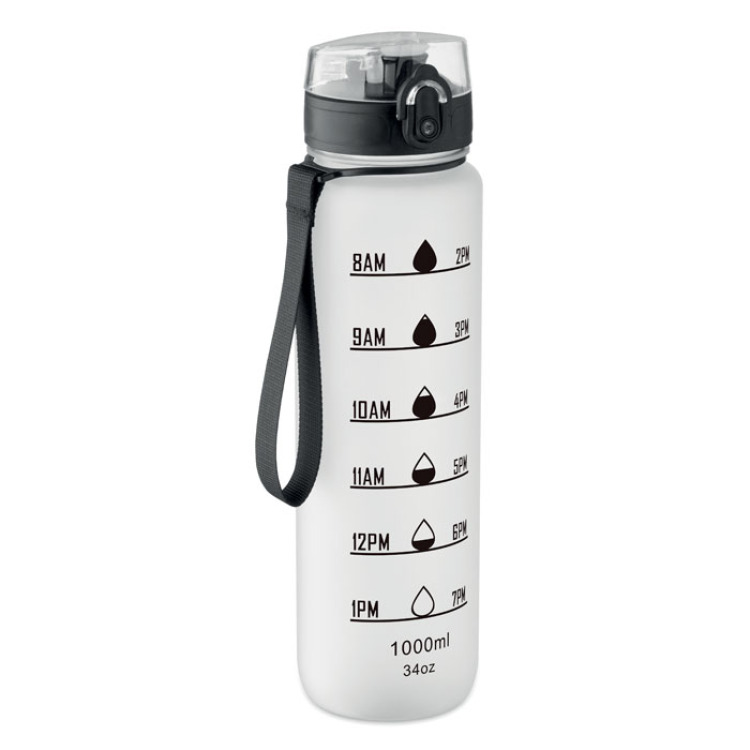 Bouteille de sport RPET 1L Blanc Transparent