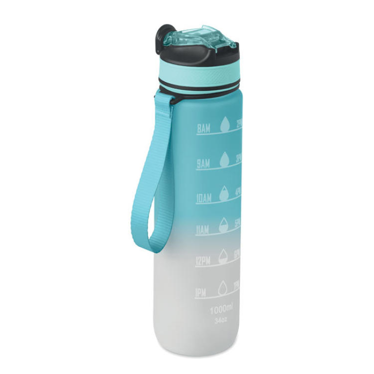 Bouteille de sport RPET 1L Bleu B&eacute;b&eacute;