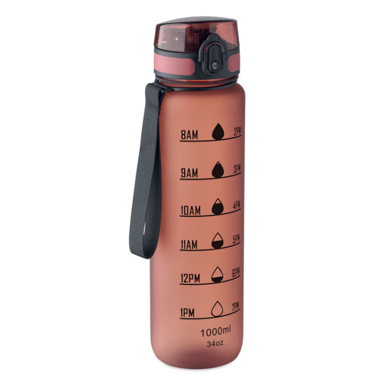 Bouteille de sport RPET 1L Bordeaux