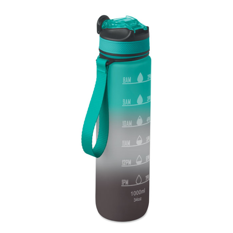 Bouteille de sport RPET 1L Noir/Bleu