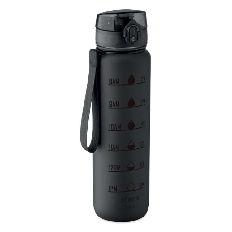 Bouteille de sport RPET 1L Noir
