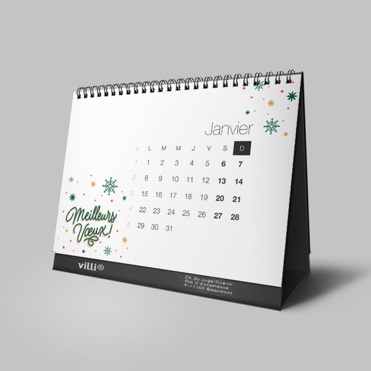 Calendrier de bureau (chevalet) 14,8x14,8cm