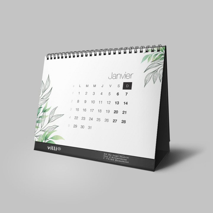 Calendrier de bureau chevalet A5 Paysage