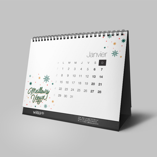 Calendrier de bureau chevalet