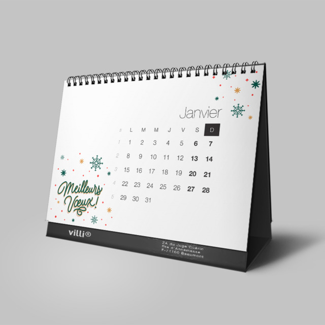Calendrier de bureau chevalet 148x148cm