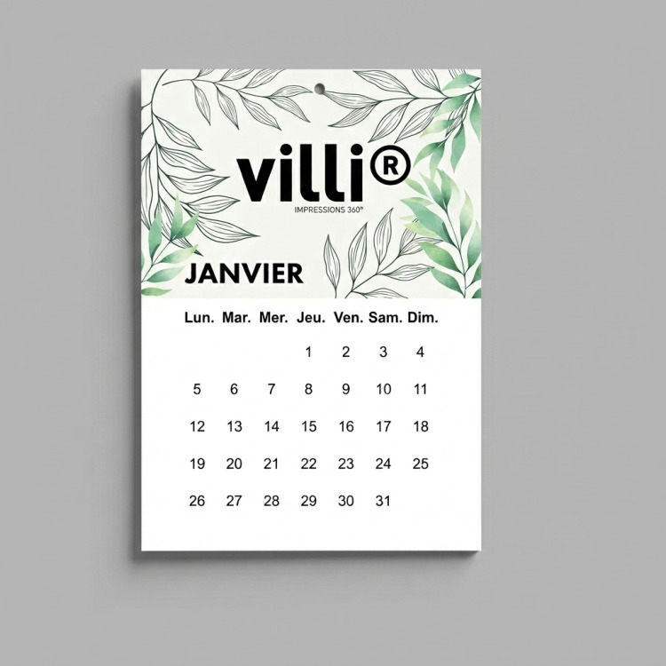 Calendrier mural encoll&eacute;