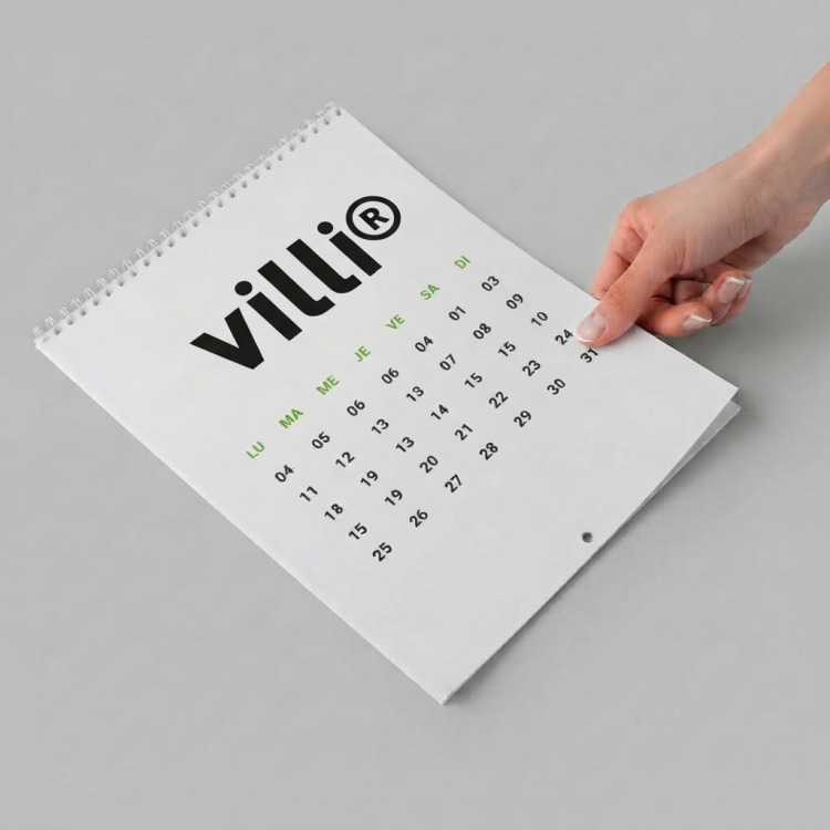 Calendrier mural spirale sans couverture