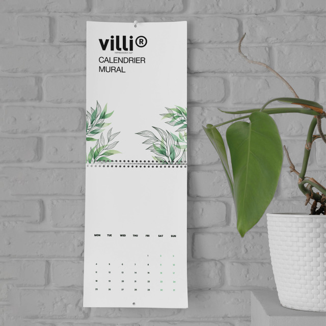Calendrier mural spirale avec couverture et vernis 3D