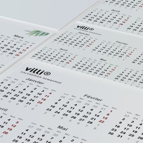 Calendrier rembordé