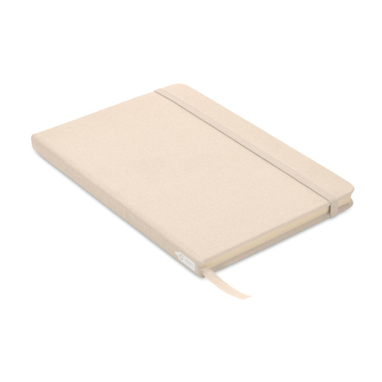 Carnet A5 couverture RPET 600D Blanc Cass&eacute;