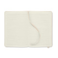 Carnet A5 couverture RPET 600D Blanc Cass&eacute;