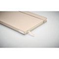Carnet A5 couverture RPET 600D Blanc Cass&eacute;