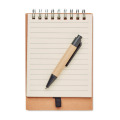 Carnet avec stylo et feuillets Beige