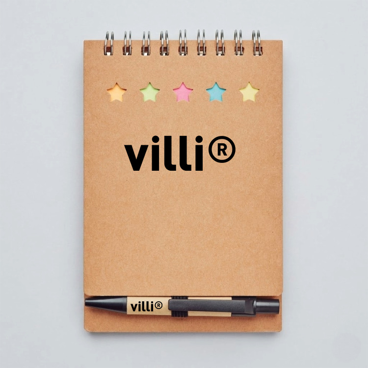 Carnet avec stylo et feuillets Beige