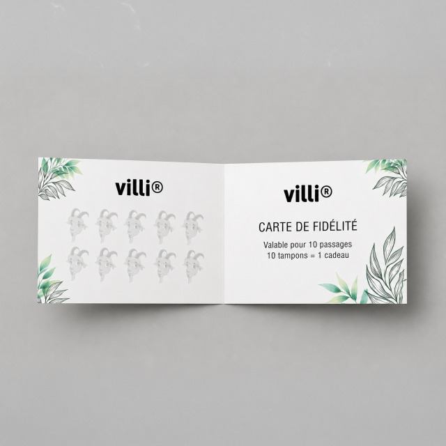 Carte de fidélité  2 volets