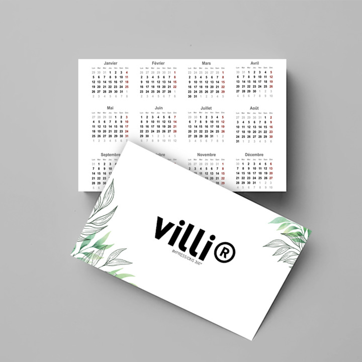 Carte de visite  Calendrier