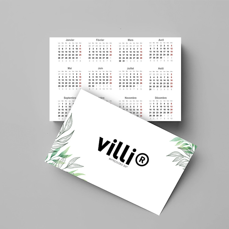 Carte de visite | Calendrier