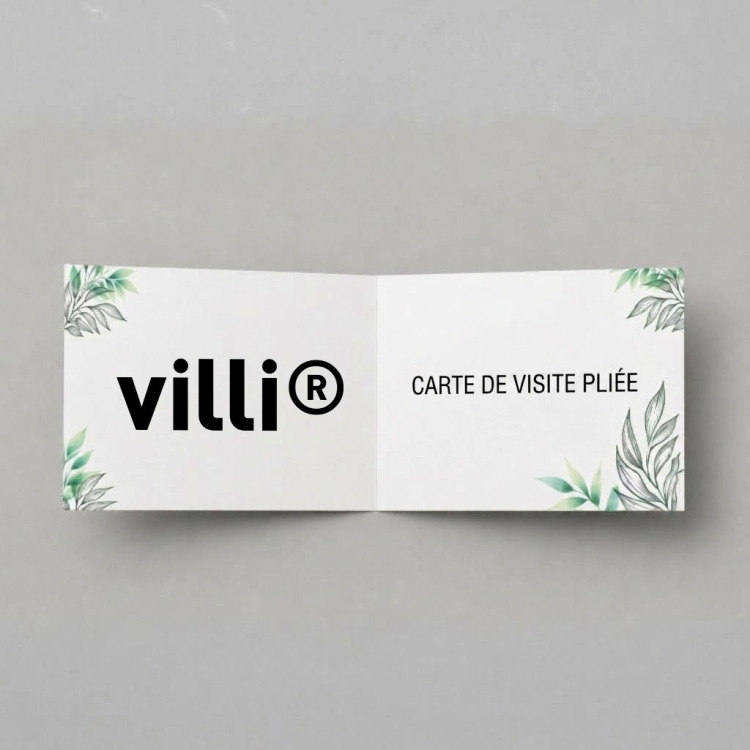 Carte de visite pli&eacute;e
