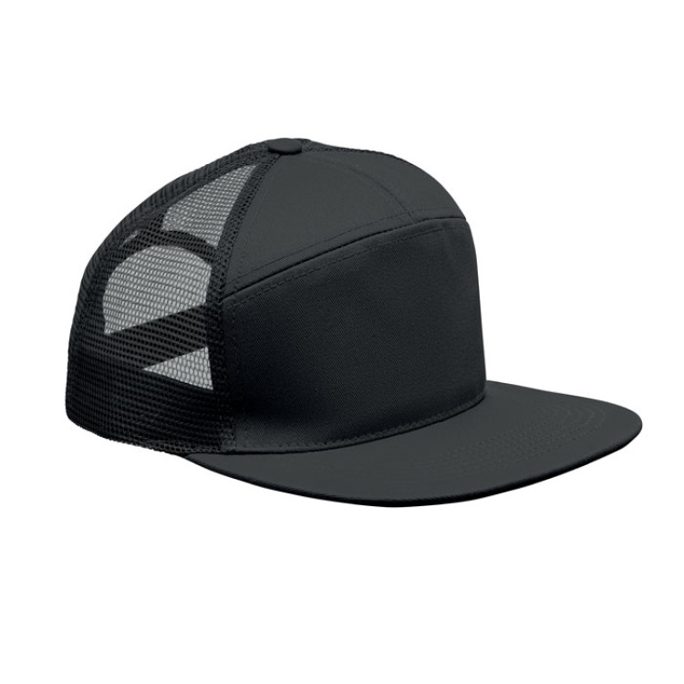 Casquette visi&egrave;re plate 7 pans Noir