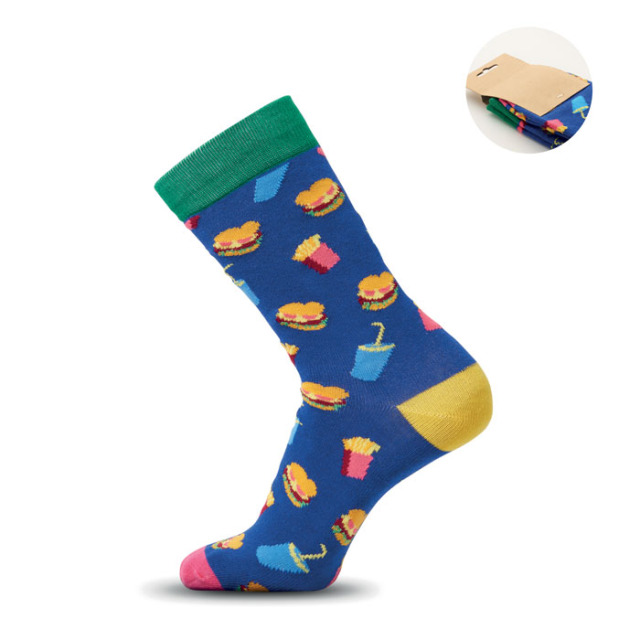 Chaussettes motifs amusants M Bleu Royal