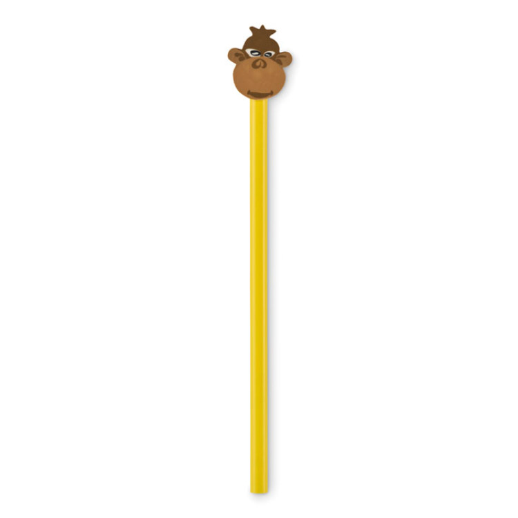 Crayon en bois en forme d'animal Jaune